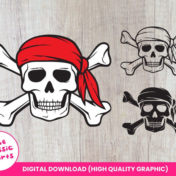 Pirate Skull SVG, Skullcap Vector (Instant Download)