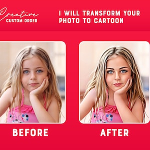 Transform Photo to Cartoon Portrait, Covert image to Cartoon, image to cartoon Service (Digital Download)