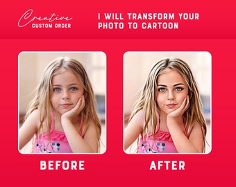 Transform Photo to Cartoon Portrait, Covert image to Cartoon, image to cartoon Service (Digital Download)