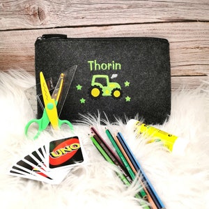 Plume pénale personnalisée avec le nom tracteur trousse de toilette sac à cosmétiques sac à couches