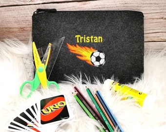 Stylo personnalisé avec nom football trousse de toilette sac cosmétique sac à langer