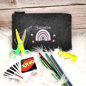 Pencil case personalized with name rainbow toiletry bag cosmetic bag diaper bag