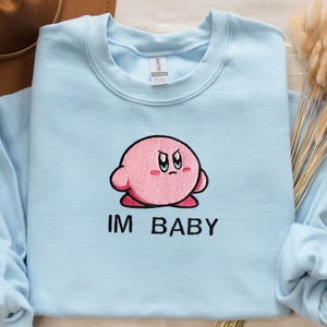 Kirby Embroidered Sweatshirt, Valentines Hoodies, Tiktok Fashion Sweatshirts, Best Gift for Birthday