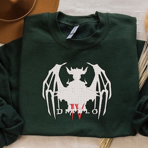 Lilith bestickte Sweatshirt, bestes Geschenk für Gamer, Diablo IV Hoodies, bestes Geburtstagsgeschenk für Freund