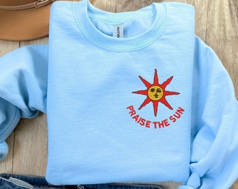 Dark Souls Embroidered Sweatshirt: Praise The Sun Gamer Apparel