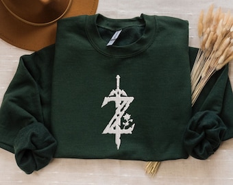 Breath of the Wild Embroidered Sweatshirt, Gamers Hoodies, Best Gift For Birthday, Y2K Inspired, Vintage, Trendy Sweatshirt