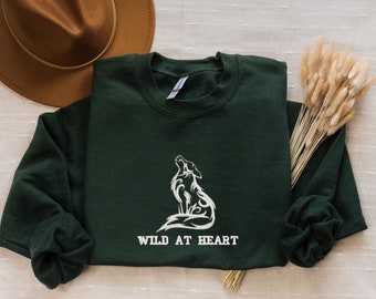 Gesticktes Wolf Sweatshirt: Gemütliches Unisex Rundhals-Sweatshirt