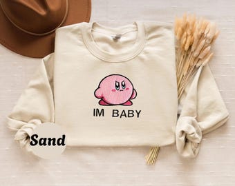 Kirby Embroidered Sweatshirt, Valentines Hoodies, Tiktok Fashion Sweatshirts, Best Gift for Birthday
