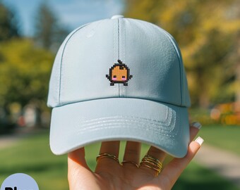 Stardew inspiriert Junimo gestickte Baseballmütze | Pixel Art Gamer Hut | Einzigartiges Kawaii Geschenk