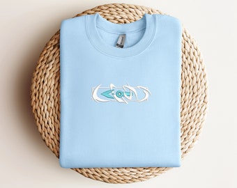 Valorant Jett Embroidered Sweatshirt: Minimalist Gaming Crewneck