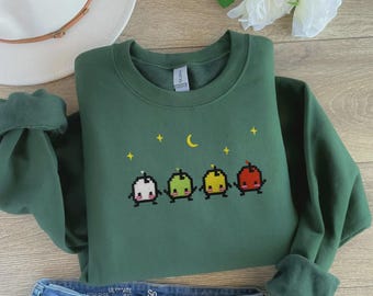 Felpa Stardew Valley Junimo RICAMATA, stile Geek Chic, moda comoda per i gamer, abbigliamento comodo per i gamer, must-have della moda per i gamer