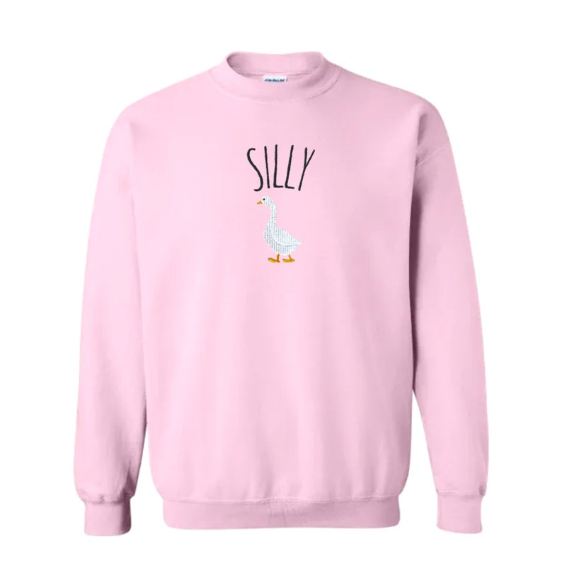 Silly Goose Embroidered Sweatshirt, Goose Embroidered Crewneck, Funny Sweater, Silly Shirt, Goose Sweatshirts. Embroidered Silly Hoodie