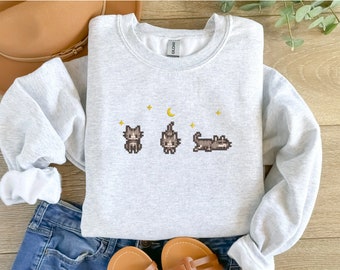 EMBROIDERED Stardew Valley Cat Sweatshirt, Perfect Gift for Gamers, Stand out with Gaming-inspired Fashion, Cozy & Cute Gaming Attire