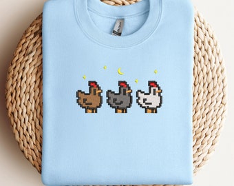 Bluza z haftowanym motywem kurczaka Stardew Valley: Odzież gamingowa