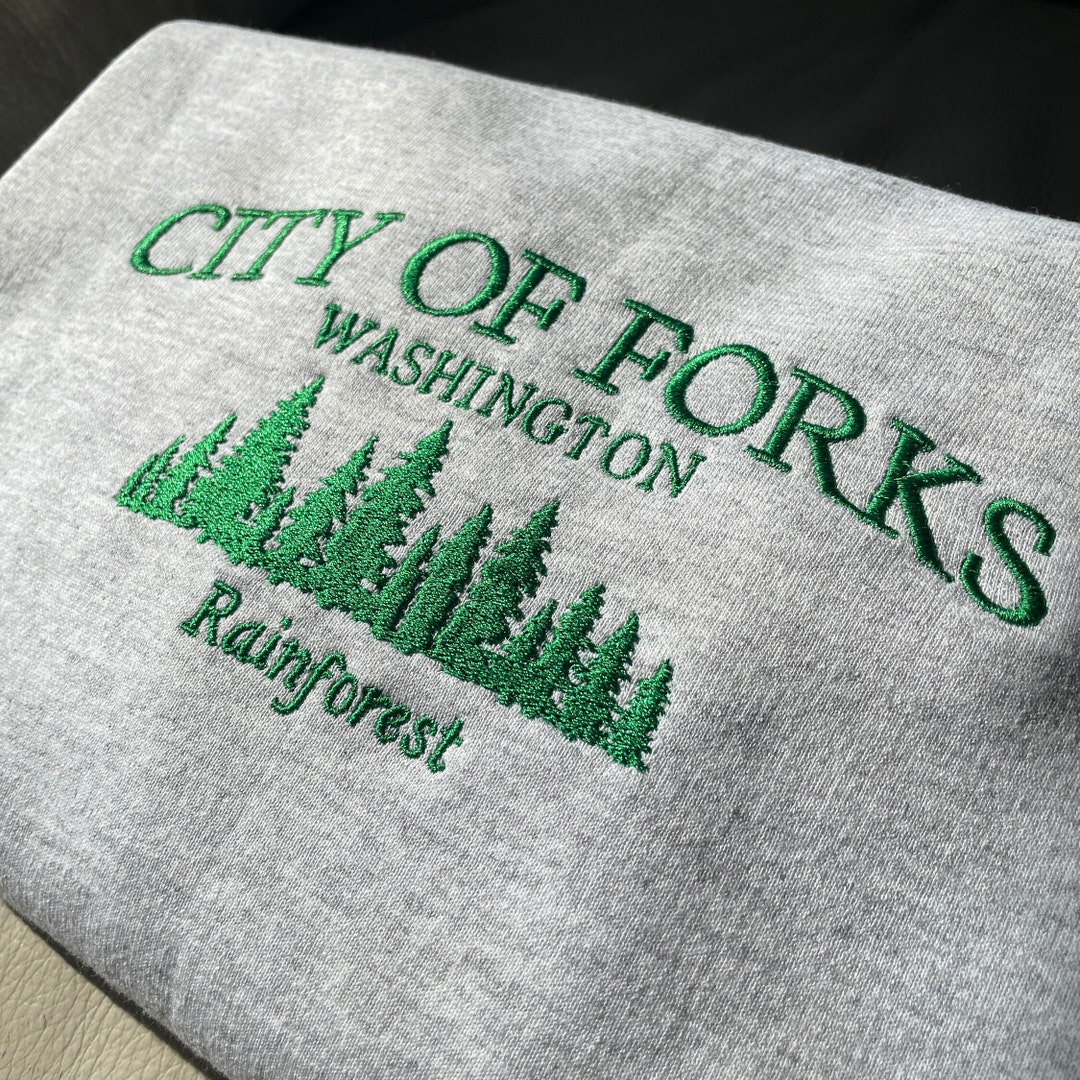 EMBROIEDERED Twilight Sweatshirt Forks Washington Sweatshirt Etsy