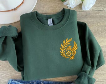 Monster Hunter Wilds Embroidered Sweatshirt, Custom Gamer Gift with Hunter & Guild, Fan Art, Cozy Gamer Jumper