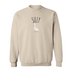 Silly Goose Embroidered Sweatshirt, Goose Embroidered Crewneck, Funny Sweater, Silly Shirt, Goose Sweatshirts. Embroidered Silly Hoodie
