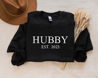 Hubby  Embroidered Sweatshirt, Wifey Sweatshirt Wedding Gift, Wedding Sweat, Husband and Wife Gift, Matching Couple Sweatshirt