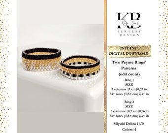 Miyuki Beaded Ring Pattern, Peyote Stitch Jewelry (Digital Download)