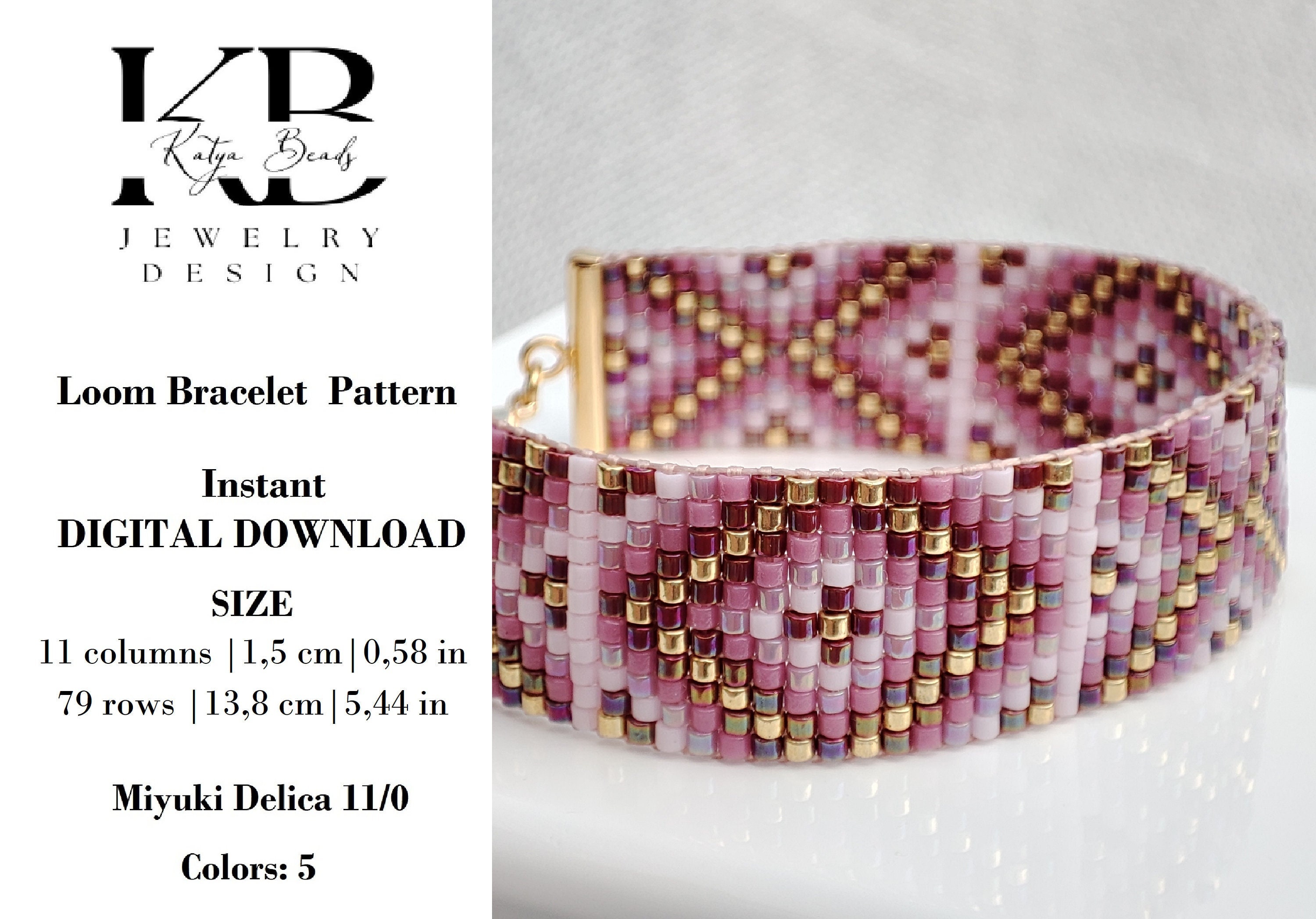 Geometric Miyuki Bracelet Pattern Loom Bead Bracelet Chart Etsy