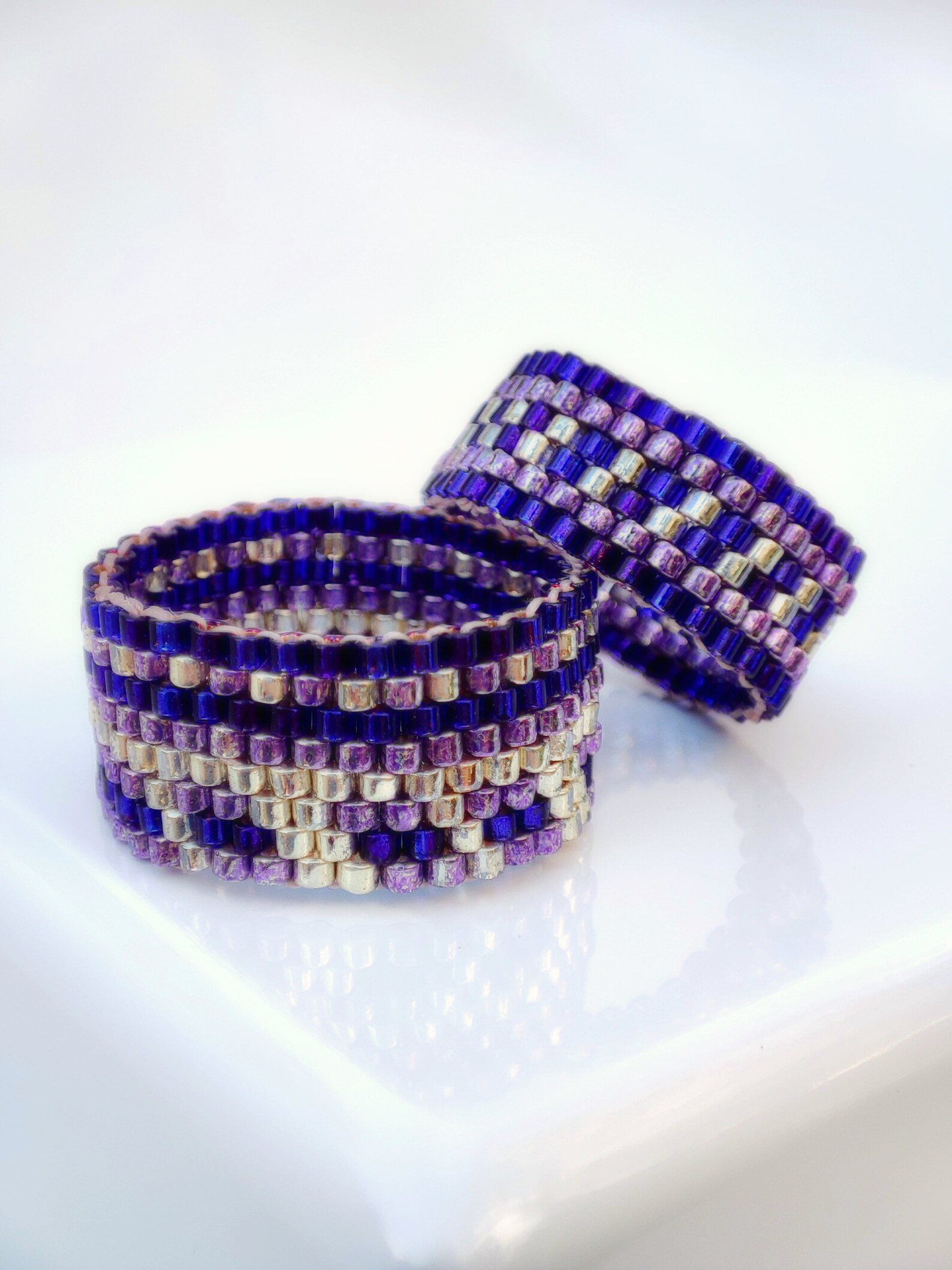 Two Peyote Bead Ring Patterns (even Count), Wide Miyuki Delica Seed ...