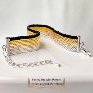 Peyote bead bracelet pattern (even count), Miyuki bracelet beading chart, Elegant beaded Jewelry pattern, Minimalism - Sparkling Night