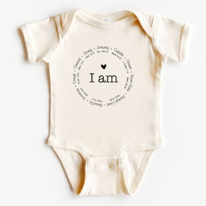 I Am Onesie, Christianity Onesie, Baby Onesie Christian,  Christian Babies, Christian Baby Apparel, Newborn Religious Clothing