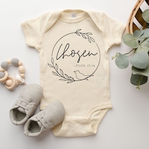 Chosen Onesie, Christianity Onesie, Baby Onesie Christian,  Christian Babies, Christian Baby Apparel, Newborn Religious Clothing