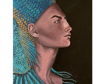 Betta-geestschilderij | Handgemaakte acryl surrealistische godinkunst