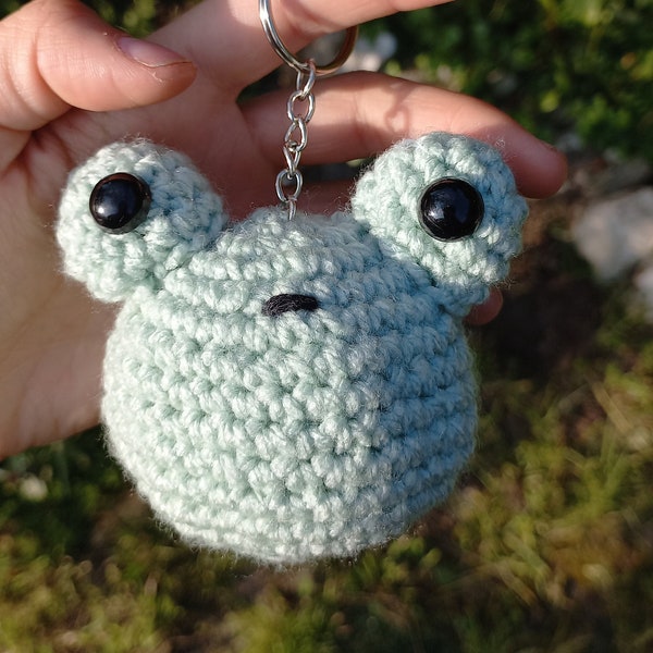 Grenouille verte grunge porte-clé crochet