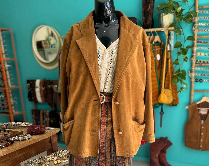 70s/80s VINTAGE ITALIAN SUEDE Jacket /// Suede Jacket, Made in Italy ...