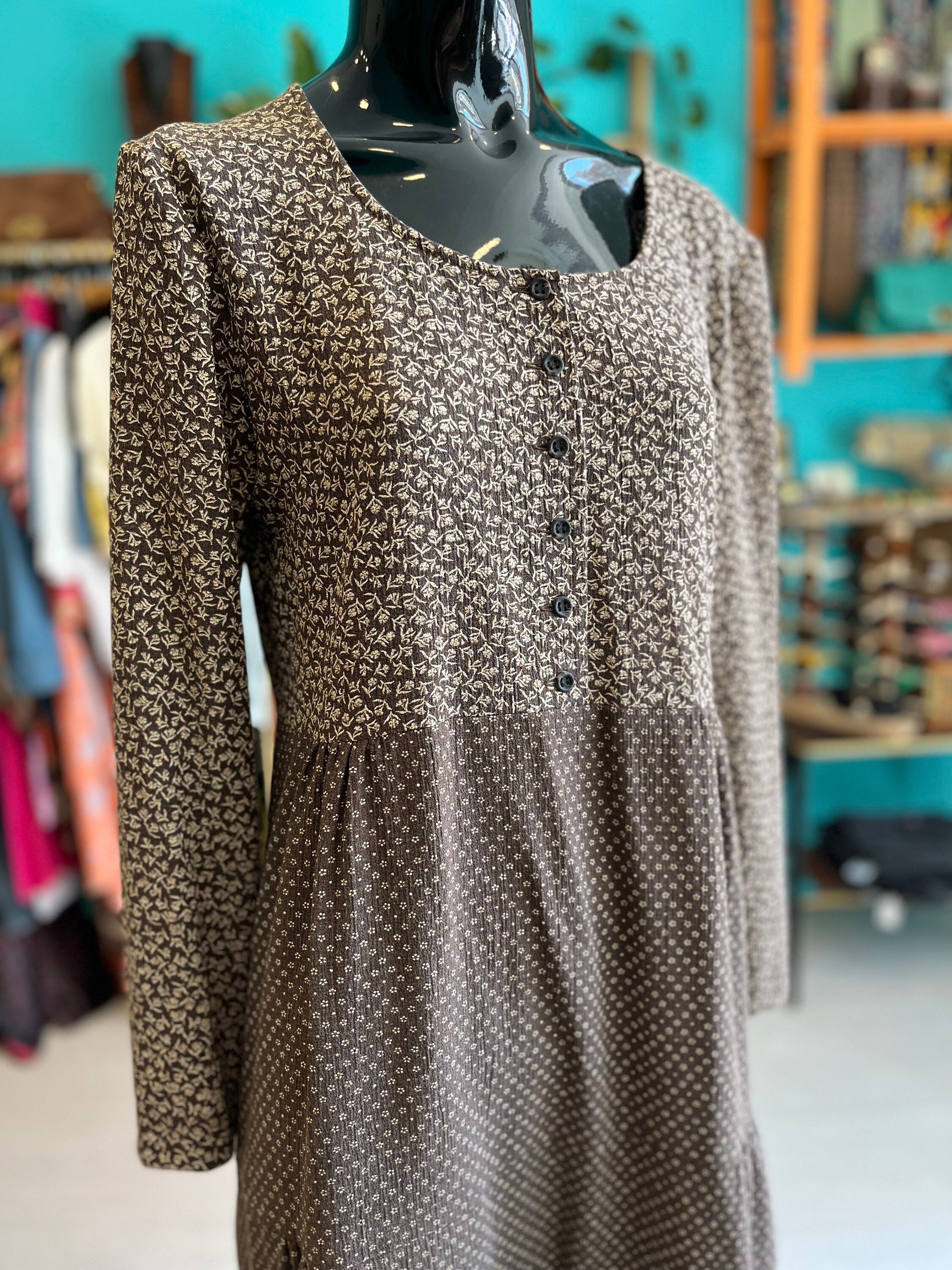 Leaves of Grass, New York Bari Italian chiffon dress