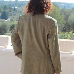 VINTAGE GREEN BLAZER /// Vintage Blazer with sartorial tailored design, Unisex blazer, Fall Jacket great for layering image 9