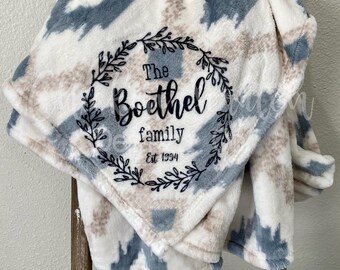 Personalized Throw Blanket 60" x 70" Super Soft Throw Blanket Gift for Couple Gift for Wedding Housewarming Personalized Gift