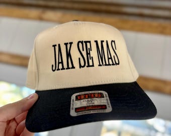 Jak Se Mas Embroidered Trucker Cap Structured Otto Hat  Mom Old Czech Saying
