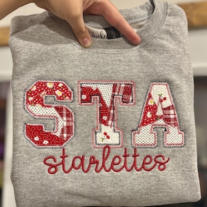 CUSTOM School Spirit Quilted Patchwork Letters and School Mascot Sweatshirt image 7