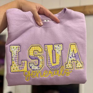CUSTOM School Spirit Quilted Patchwork Letters and School Mascot Sweatshirt image 10