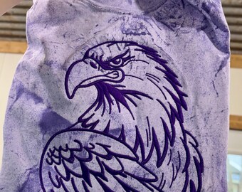 Embroidered Vintage Eagles Mascot Tee School Spirit Fun Color Blast Shirt Comfort Colors Tshirt Royal Purple