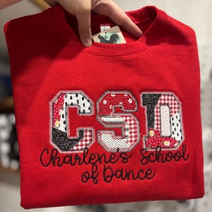 CUSTOM School Spirit Quilted Patchwork Letters and School Mascot Sweatshirt image 4