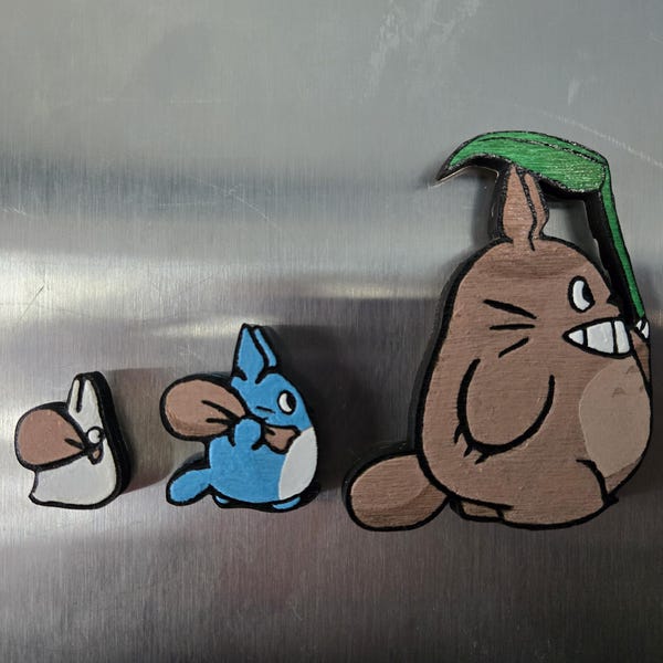 Juego de imanes para nevera de la familia Totoro