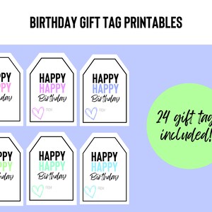 Printable Gift Tags Birthday Tags Printable Birthday Gift - Etsy