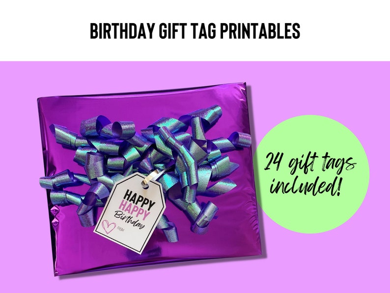 Printable Gift Tags Birthday Tags Printable Birthday Gift Etsy