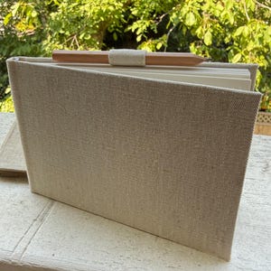 1880 Lyon Sketchbook: bound using a 100 year old antique French linen fabric and 125 year old French linen thread