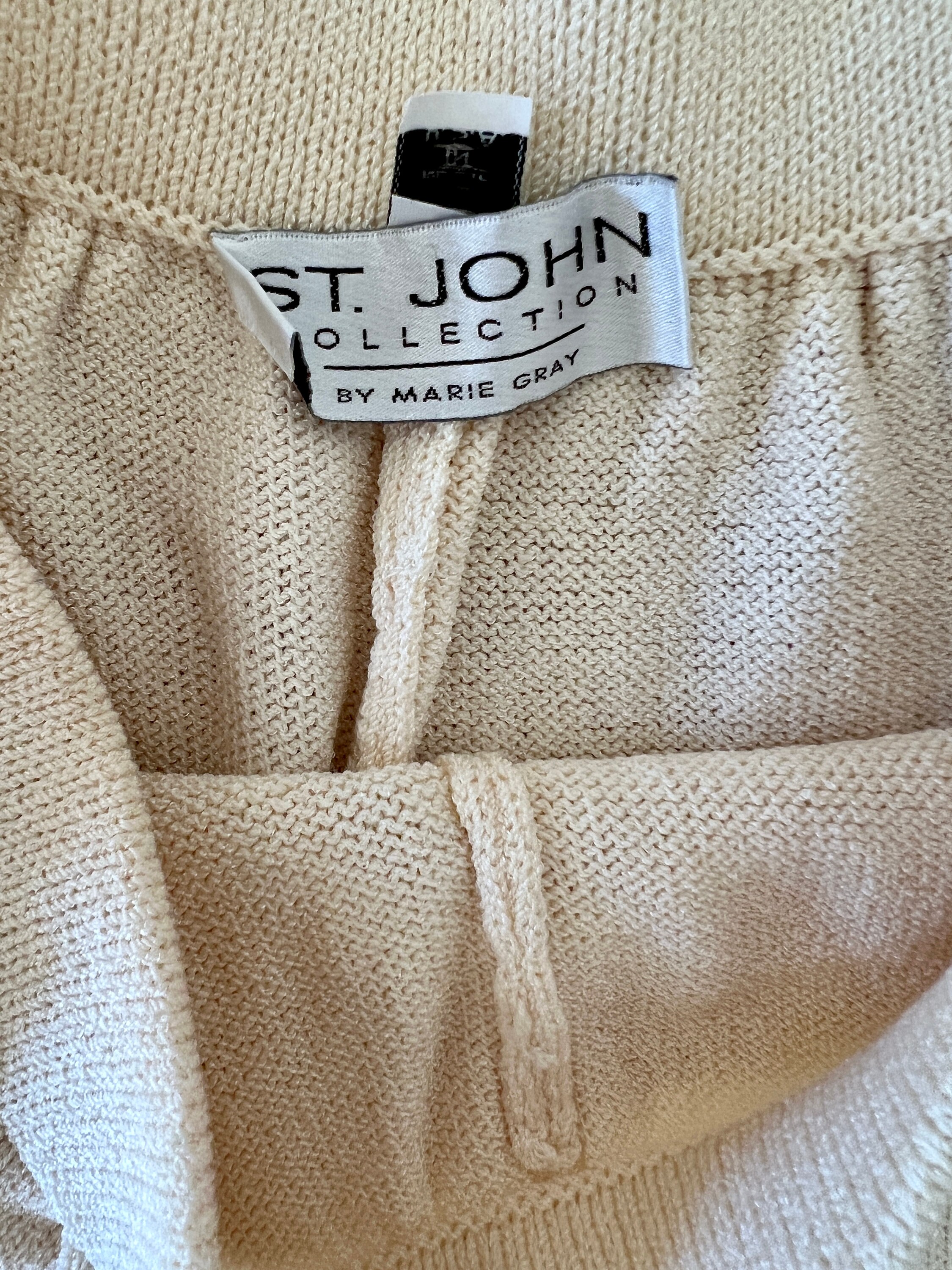 St. John Collection by Marie Gray Cream Knit Pants -  Canada