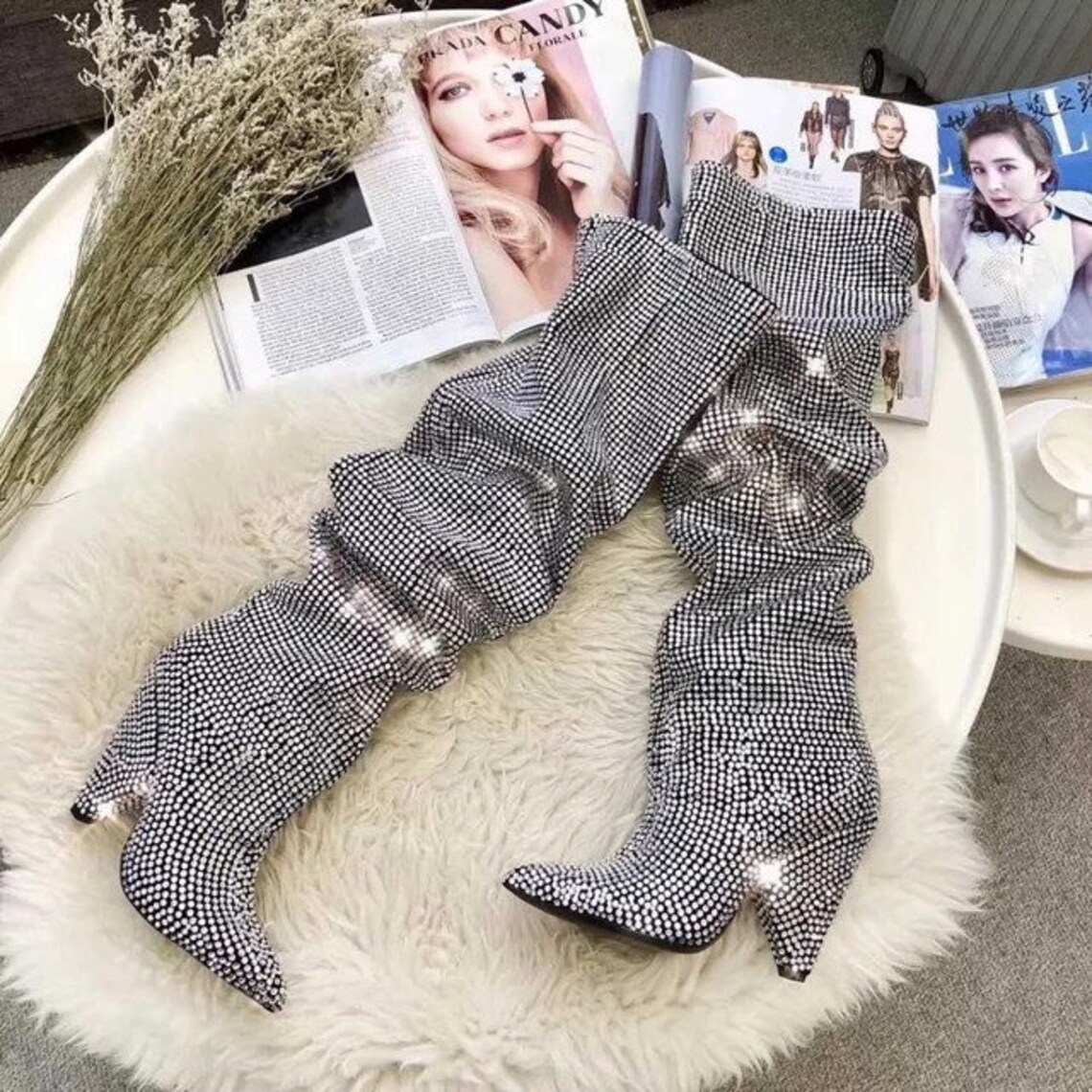 tarra rhinestones boots