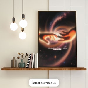 Love Art Print, Aesthetic Poster, Spiritual Wall Art, Connection Print, Affirmation Wall Art, Aura Print, Art by Myriadwaveart