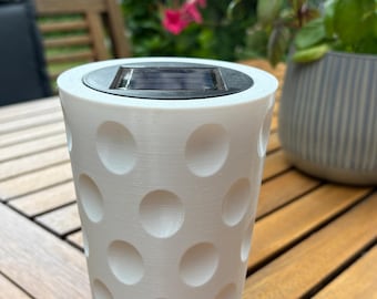 Solarlampe im Dubbeglas-Design – 3D-gedruckte Outdoor-Gartenleuchte mit LED & Solarpanel