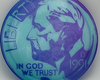 Discraft Big Z Vulture 175-176 distance disc golf driver custom  Madhatter dime dye