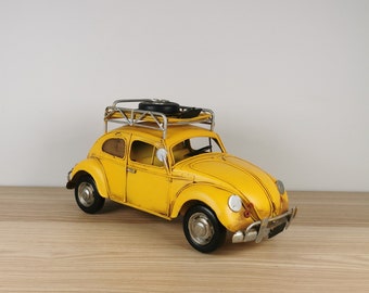 Coche escarabajo, miniatura, coche de colección, coche nostálgico, vintage, decoración, regalo