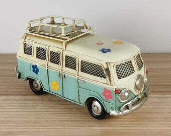 Alcancía decorativa para furgoneta caravana - Objeto de colección - Hecho a mano - Objeto decorativo original - Regalo para amantes de los viajes